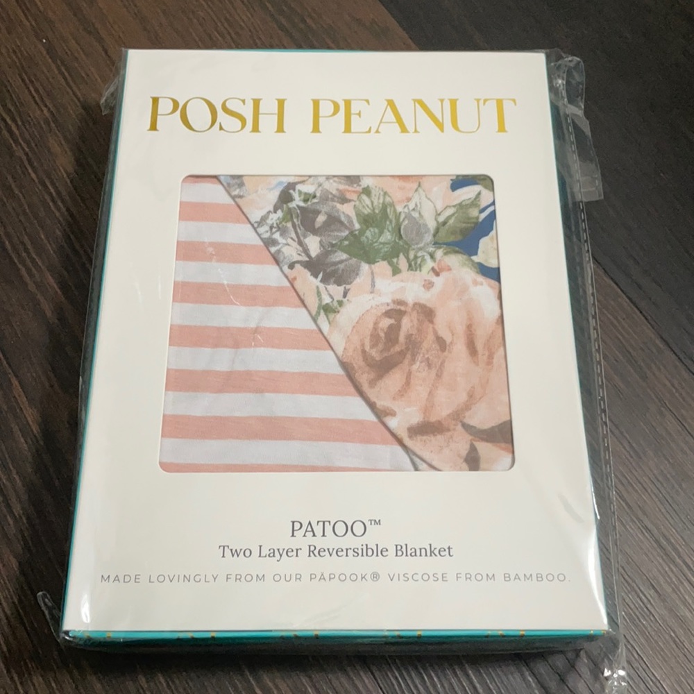 Posh Peanut Blue Rose and Pink Stripes Patoo